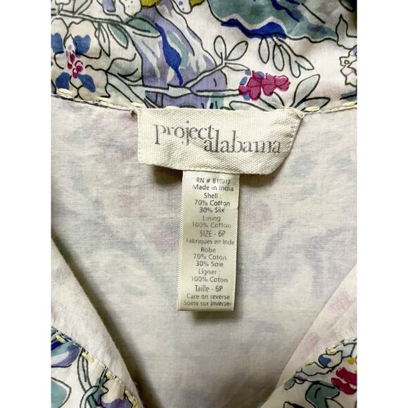 Project Alabama 6P Dainty Floral Silk Blend Fit Flare Dress Southern Cottagecore - Picture 3 of 14